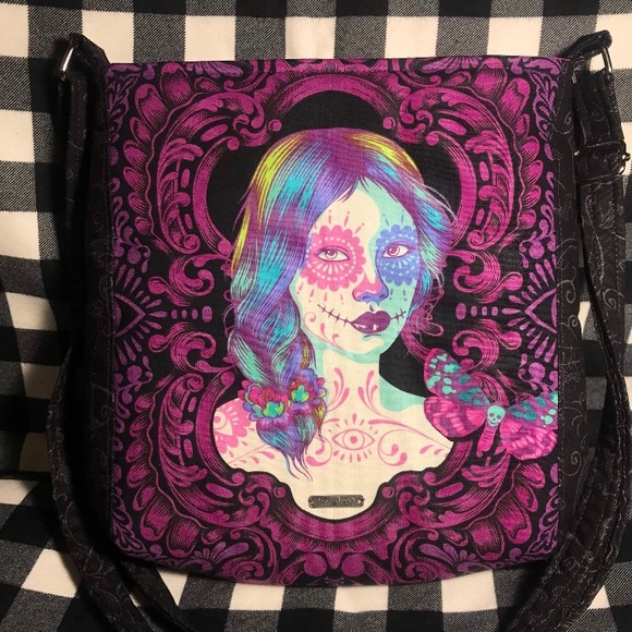 Used, handmade Tula Pink de la luna Clairvoyant crossbody bag - Picture 1 of 5